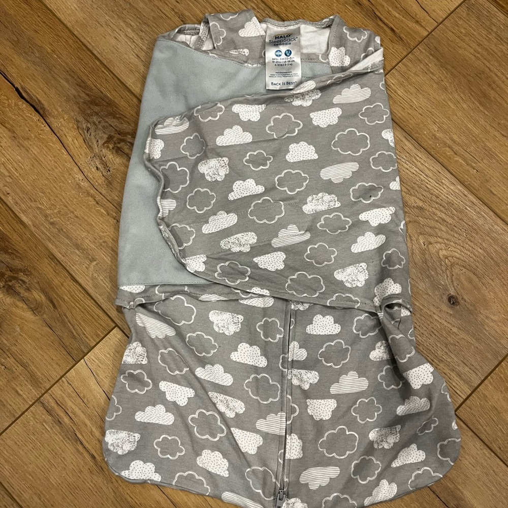 Halo Gray Cloud Print 0-3 Sleep Sack